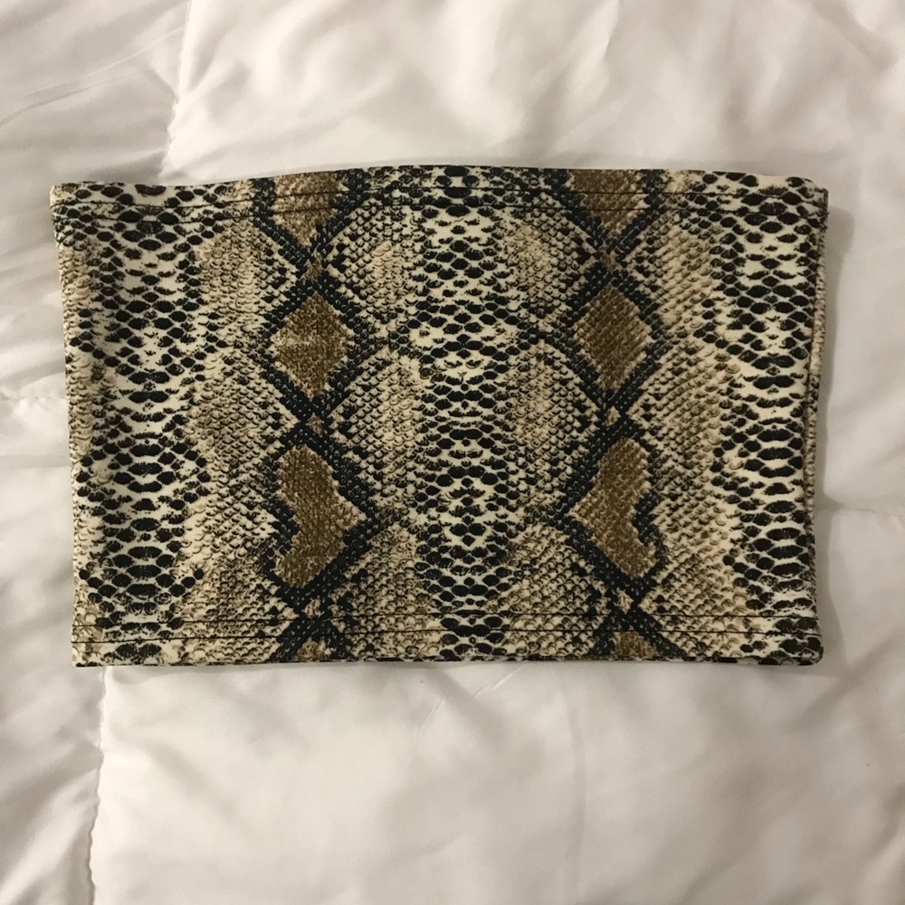 Snakeskin Bandeau Top
